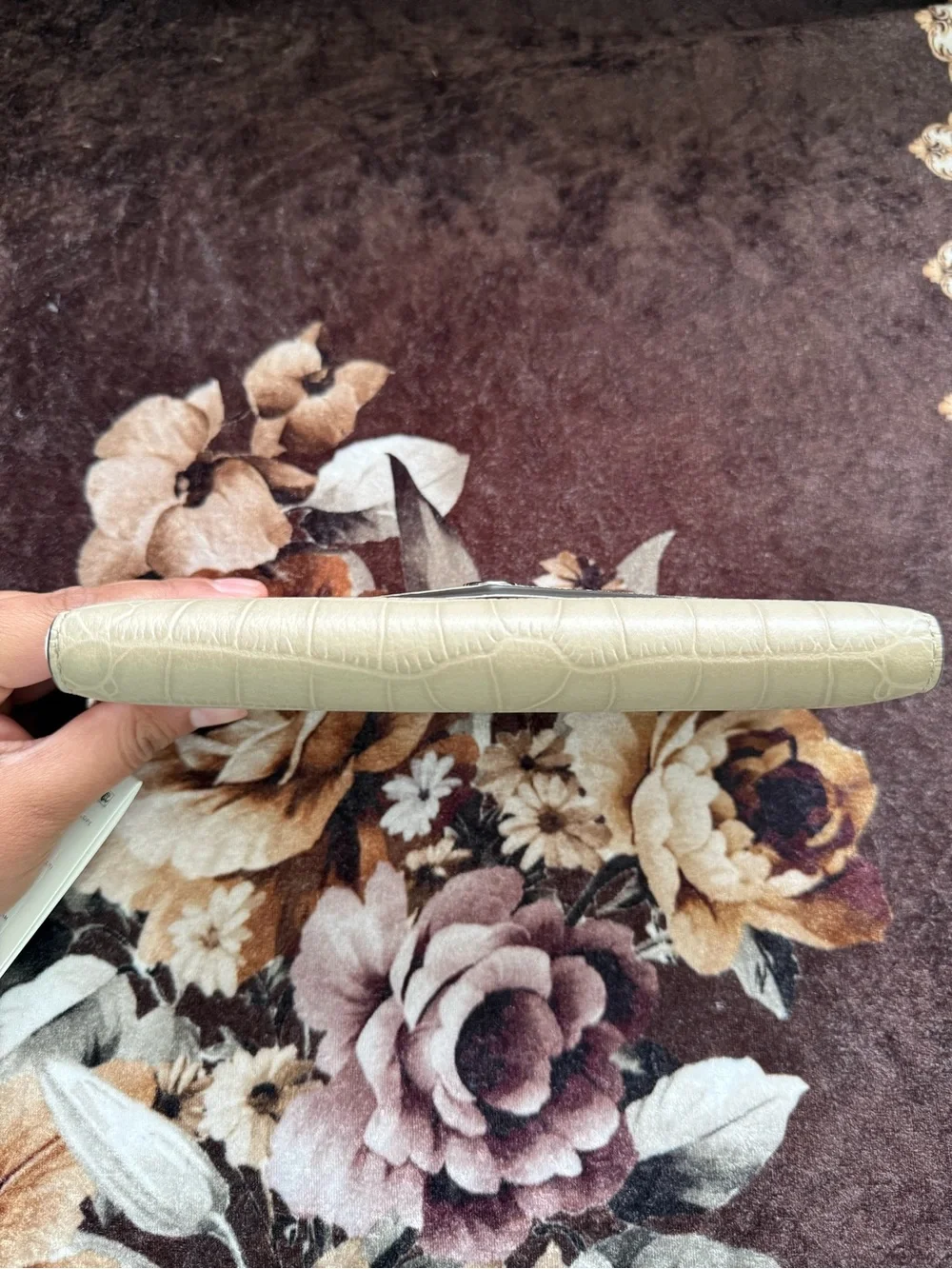 TORY BURCH Soft Custard Multi Color-Block Envelope Snap Closure Long Wallet NWT